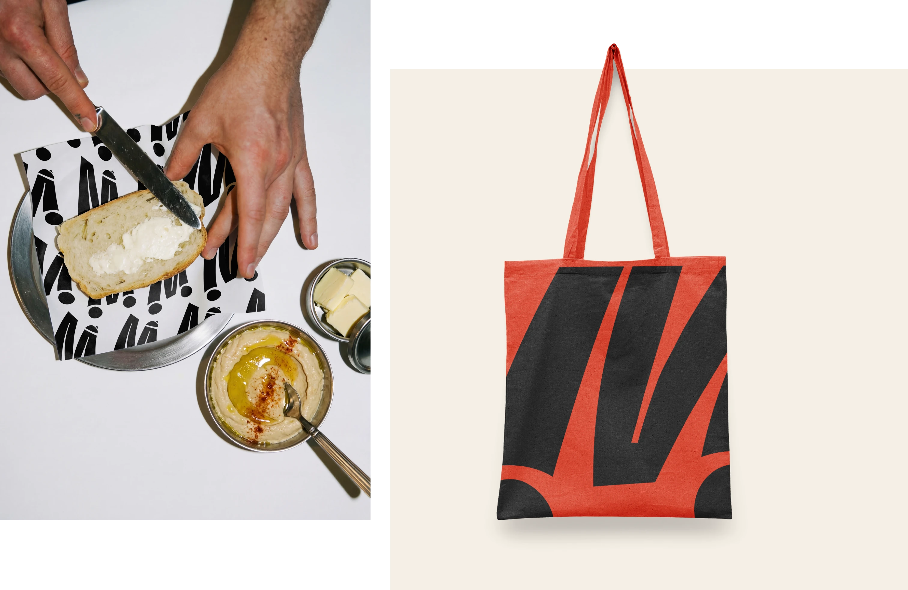 Tote bag and food mockups